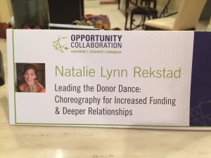 Natalie Lynn Rekstad nameplate at Opportunity Collaboration 2015